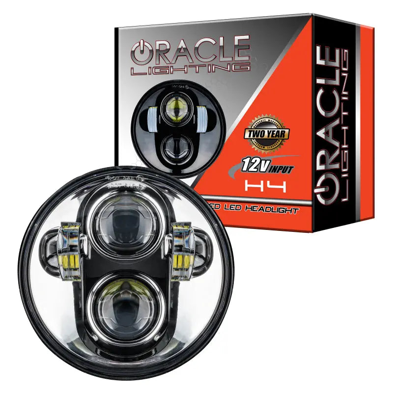 Oracle 5.75in 40W Replacement LED Headlight - Chrome - DTX Performance