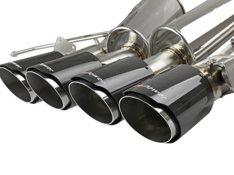 aFe MACHForce XP Axle Back 304SS Exhaust w/ Carbon Fiber Tips 15-19 Chevy Corvette Z06 - DTX Performance