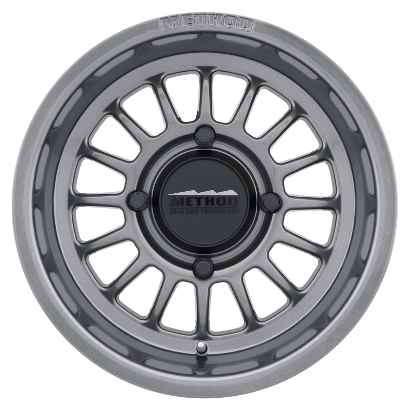 Method MR411 Bead Grip 14x7 / 4+3/13mm Offset / 4x156 / 132mm CB Gloss Titanium Wheel - DTX Performance