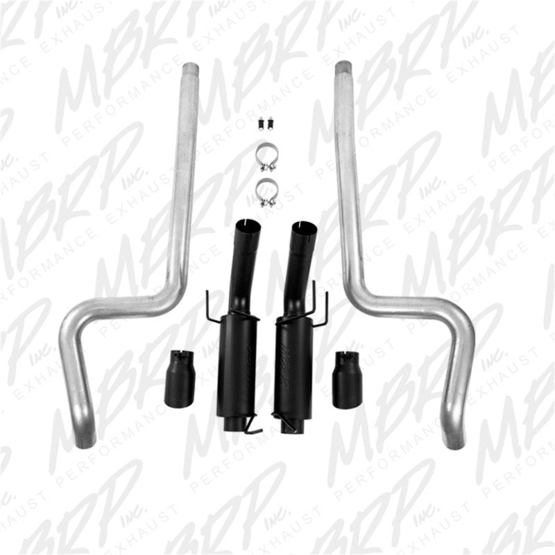 MBRP 11-14 Ford Mustang GT 5.0L 3in Cat Back Dual Split Rear Race Version 4in Tips - Black - DTX Performance