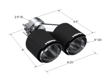 Load image into Gallery viewer, MBRP Universal Carbon Fiber Dual Tip 4in OD/2.5in Inlet - DTX Performance