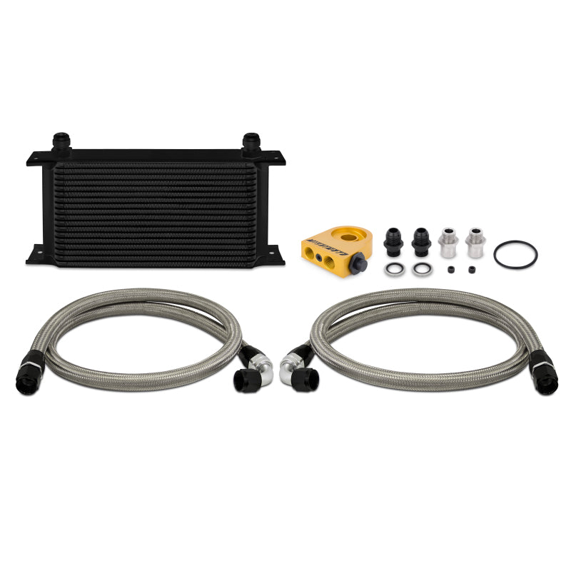 Mishimoto Universal 19 RowThermostatic Oil Cooler Kit - Black - DTX Performance