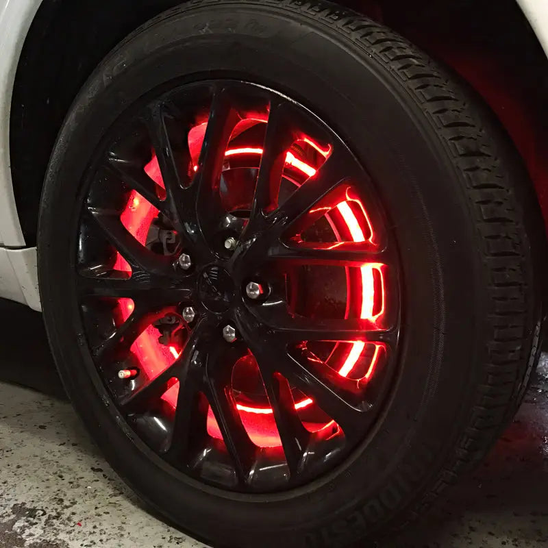 Oracle LED Illuminated Wheel Rings - Double LED - Red - DTX Performance