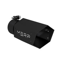 Load image into Gallery viewer, MBRP Universal 4in Hex Tip 3in Inlet 10in Length w/ Logo - Black Coated - DTX Performance