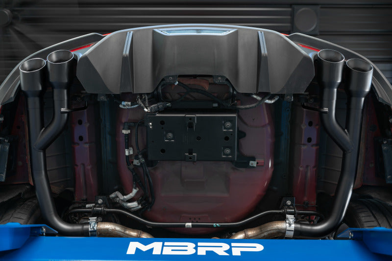 MBRP 18-20 Ford Mustang GT 2.5in Black Coated Non Active Dual Axle Back Exhaust - 4in Dual Wall Tips - DTX Performance