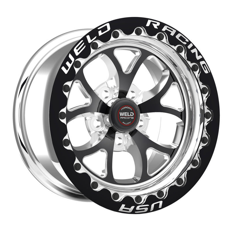 Weld S76 17x10.5 / 5x4.75 BP / 7.2in. BS Black Wheel (High Pad) - Black Single-Beadlock MT - DTX Performance