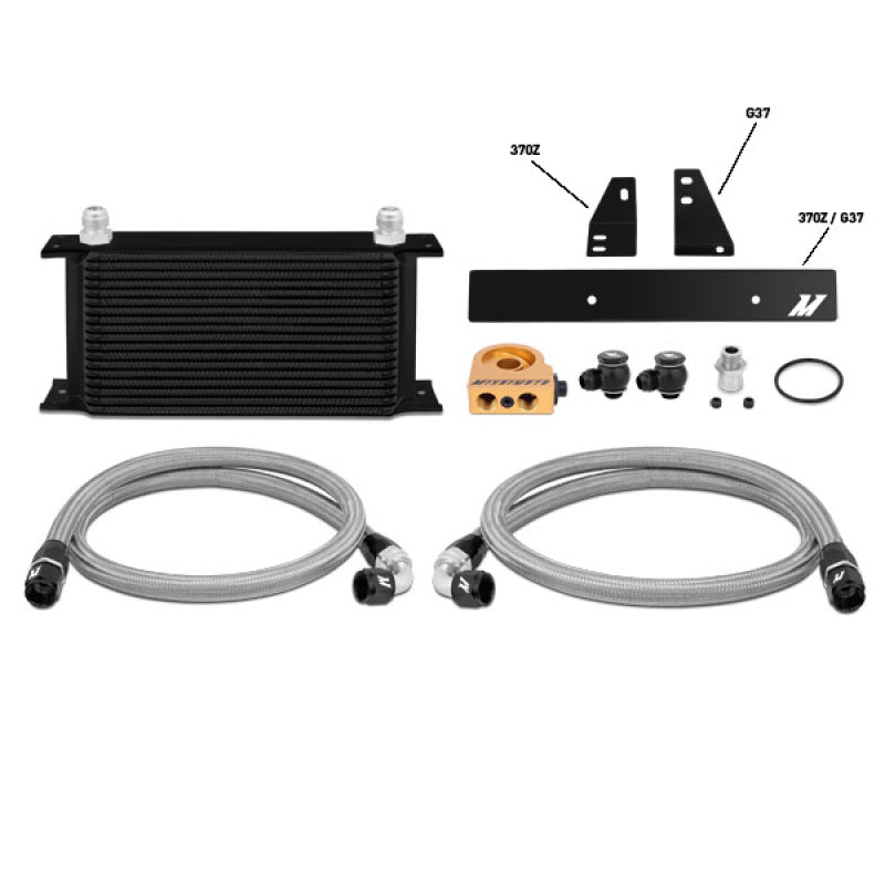 Mishimoto 09-12 Nissan 370Z / 08-12 Infiniti G37 (Coupe Only) Thermostatic Oil Cooler Kit -  Black - DTX Performance