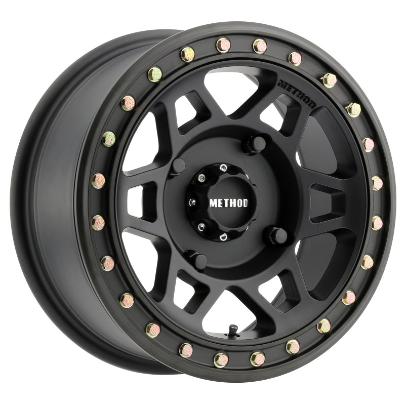 Method MR405 UTV Beadlock 15x7 / 4+3/13mm Offset / 4x156 / 132mm CB Matte Black Wheel - DTX Performance