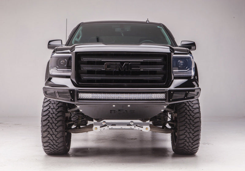 N-Fab M-RDS Front Bumper 15-17 Chevy Colorado - Tex. Black w/Silver Skid Plate - DTX Performance