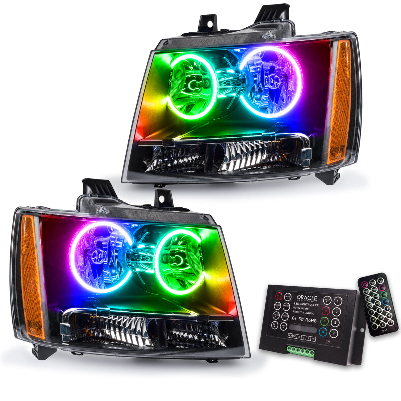 Oracle 07-13 Chevy Avalanche Pre-Assembed SMD Headlights - ColorSHIFT w/ 2.0 Controller - DTX Performance