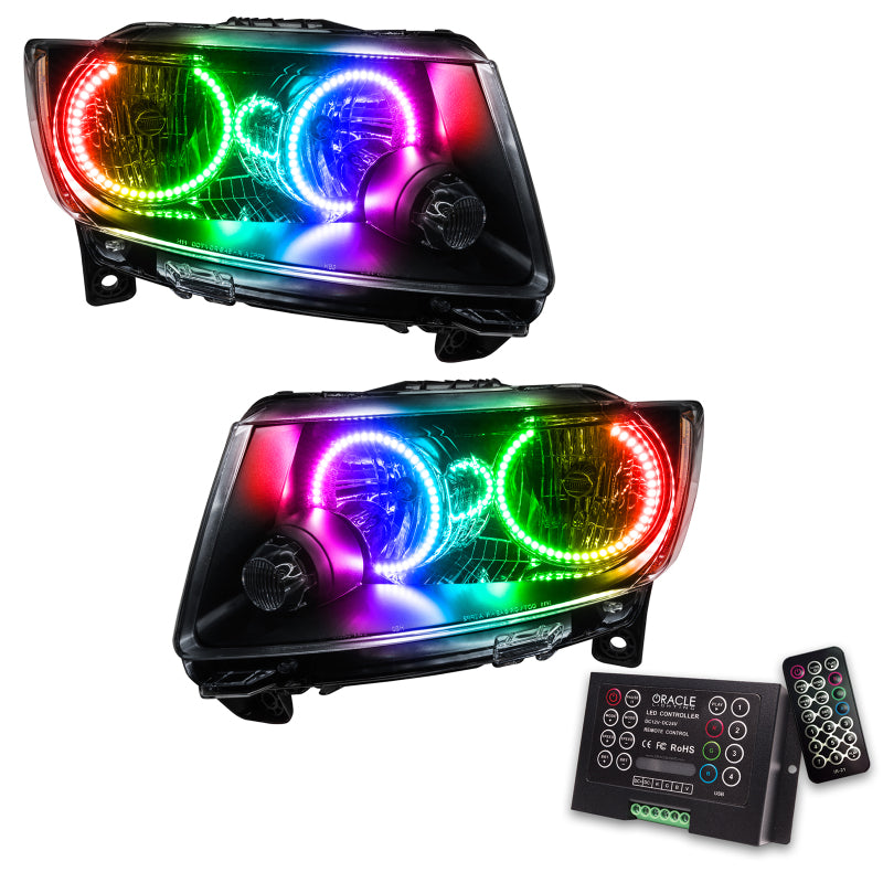 Oracle 11-13 Jeep Grand Cherokee SMD HL (Non-HID) - Chrome - ColorSHIFT w/ 2.0 Controller - DTX Performance