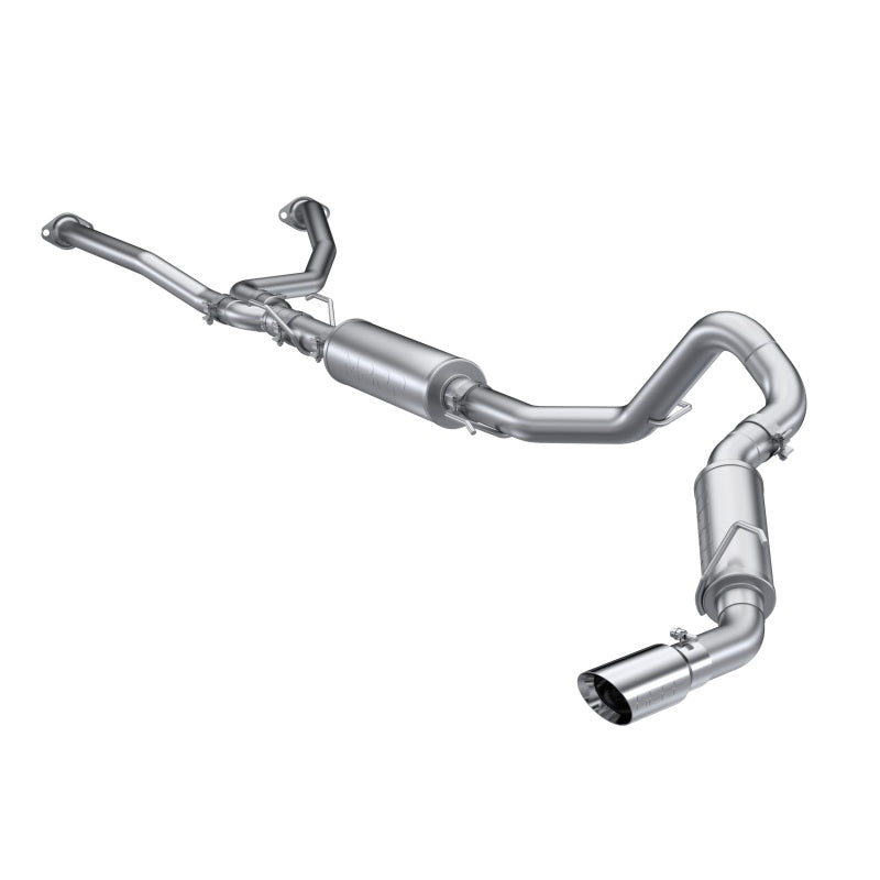 MBRP 2022 Toyota Tundra 3.5L Dual Cat-back 4in Single Side Exit Dual Wall Angle Cut Tip - T304 - DTX Performance