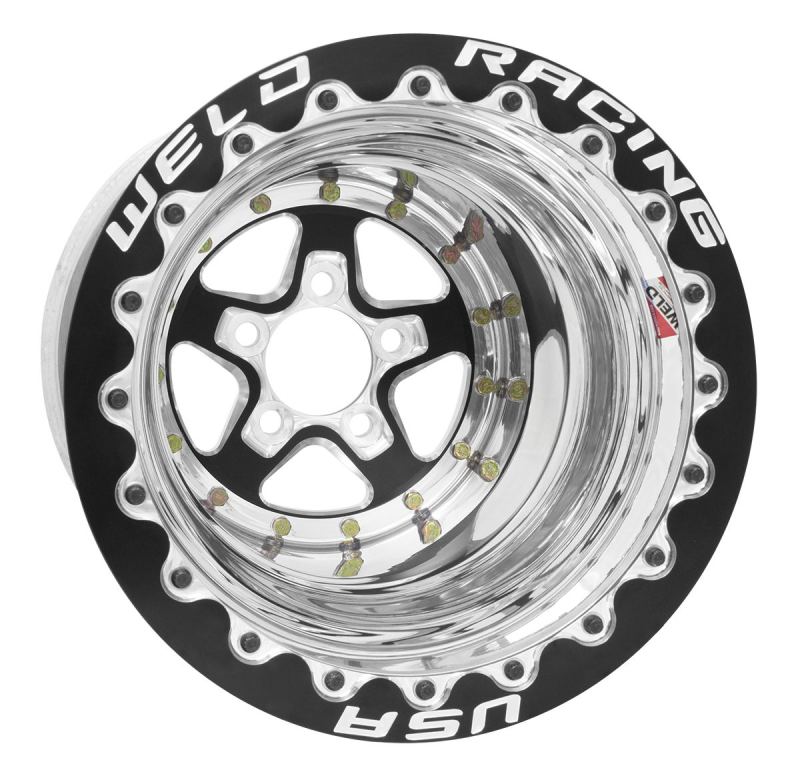 Weld Alumastar 2.0 15x15 / 5x4.75 BP / 4in. BS Black Wheel - Black Single Bead Lock MT - DTX Performance