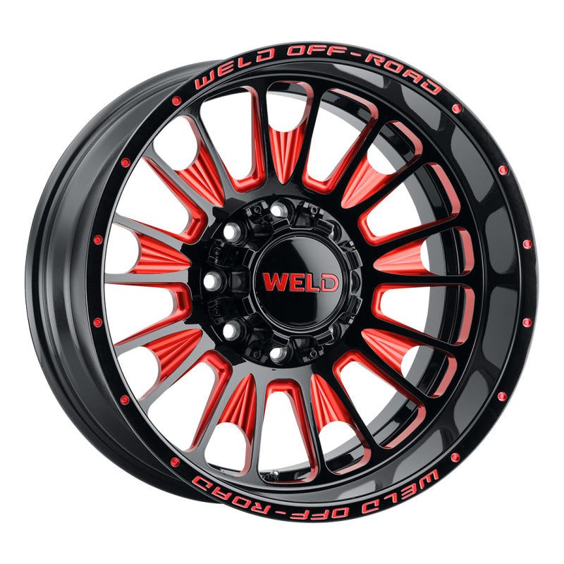 Weld Off-Road W122 20X10 Scorch 6X135 6X139.7 ET13 BS6.00 Gloss Black MIL Red 106.1 - DTX Performance