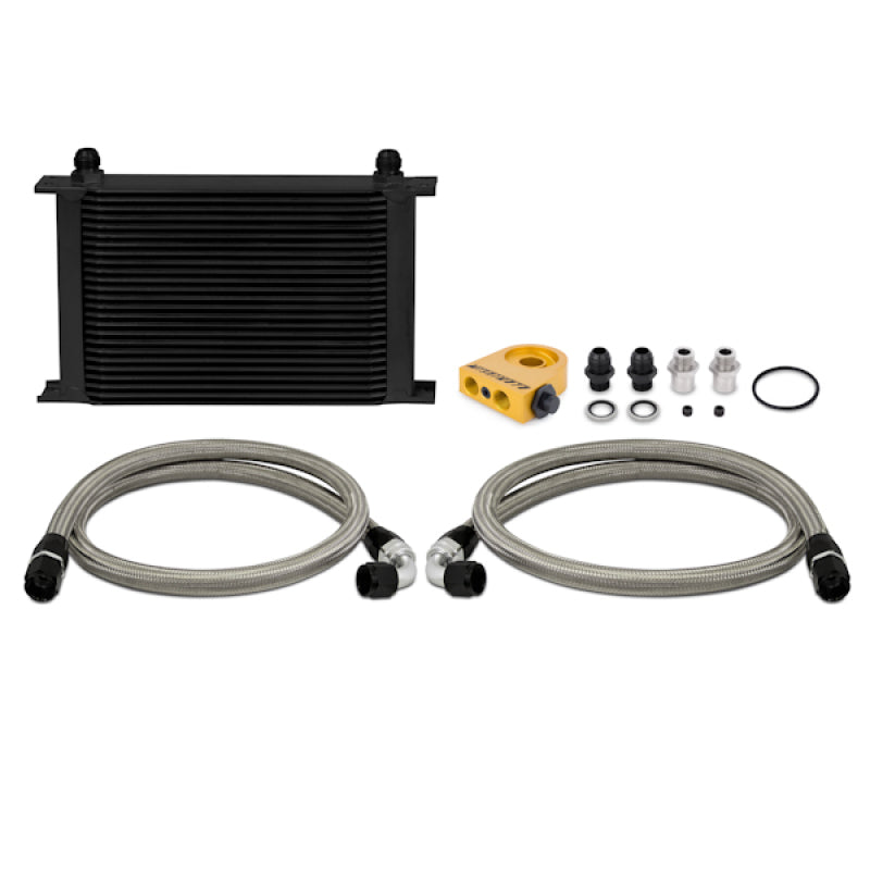 Mishimoto Universal Thermostatic 25 Row Oil Cooler Kit (Black Cooler) - DTX Performance