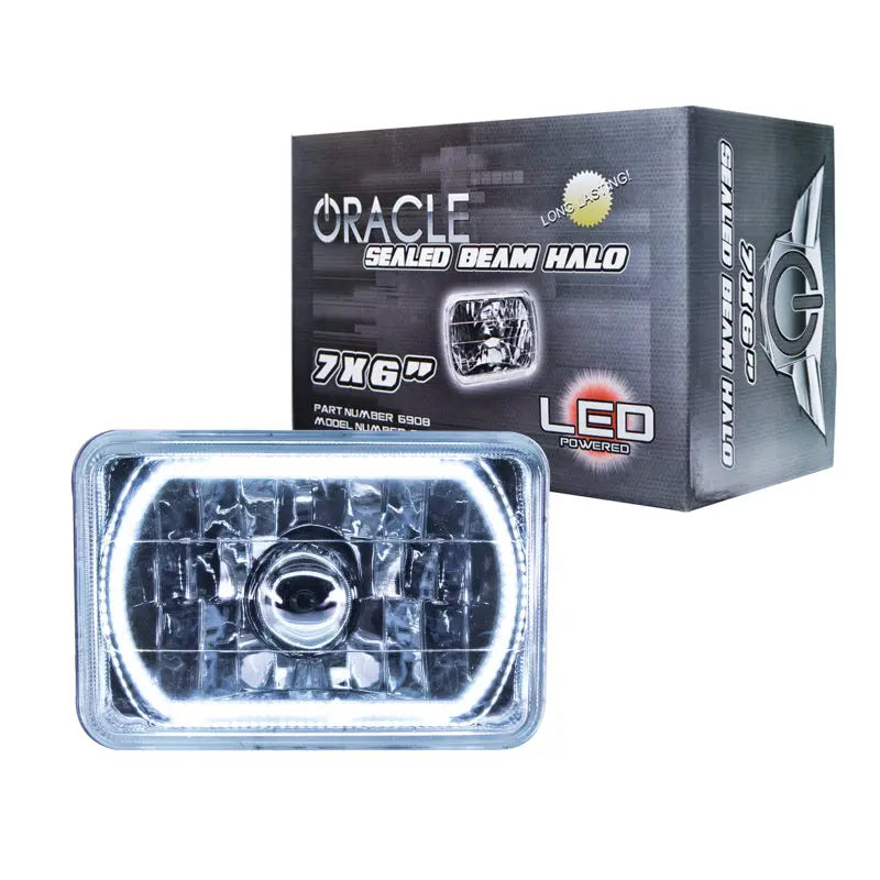 Oracle Pre-Installed Lights 7x6 IN. Sealed Beam - White Halo - DTX Performance