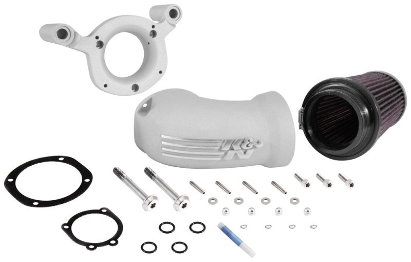 K&N 08-17 Harley-Davidson Touring Models Performance Air Intake System - Silver - DTX Performance