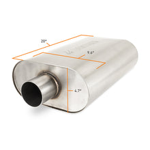 Load image into Gallery viewer, Mishimoto Universal Muffler with 2.5in Center Inlet/Outlet - Brushed - DTX Performance