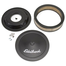 Load image into Gallery viewer, Edelbrock Air Cleaner Pro-Flo Series Round Steel Top Paper Element 14In Dia X 3 75In Dropped Base - DTX Performance