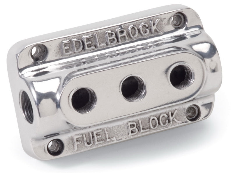 Edelbrock Fuel Block Triple Polished - DTX Performance