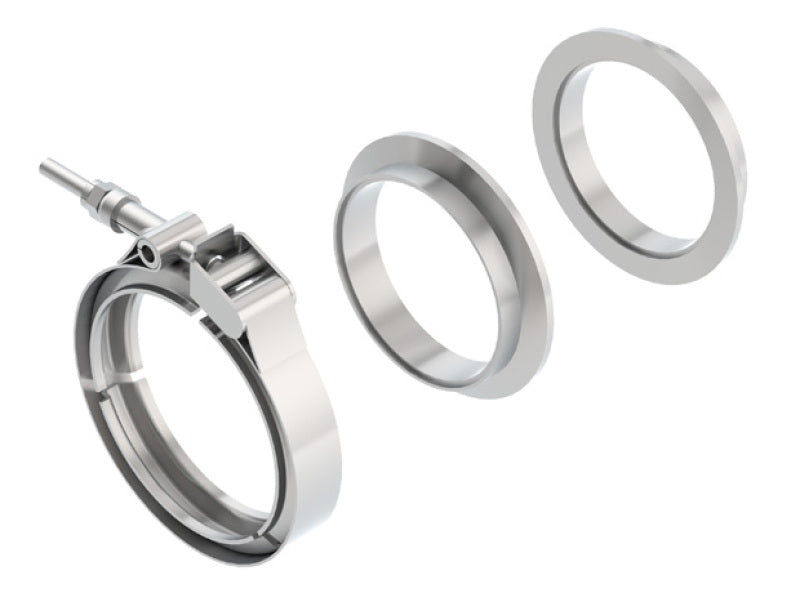 Borla Universal 3in Stainless Steel 3pc V-Band Clamp w/ Male and Female Flanges - DTX Performance