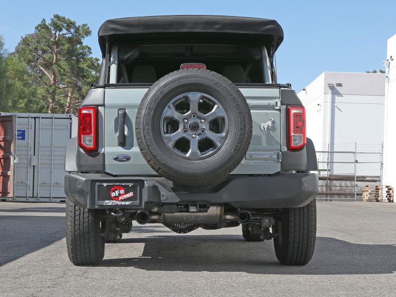 aFe Vulcan 3in 304 SS Cat-Back Exhaust 2021 Ford Bronco L4-2.3L (t)/V6-2.7L (tt) w/ Black Tips - DTX Performance