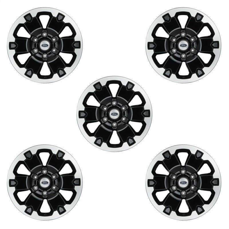 Ford Racing 21-22 Bronco 18in Black Machined Face Wheel Kit - DTX Performance