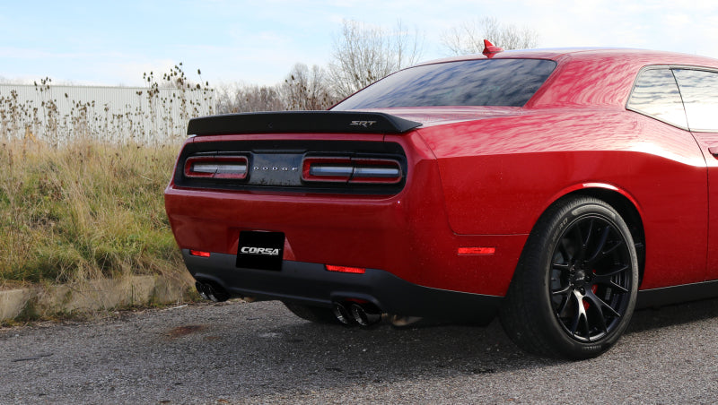 Corsa 15-17 Dodge Challenger Hellcat Dual Rear Exit Sport Exhaust w/ 3.5in Black Tips - DTX Performance