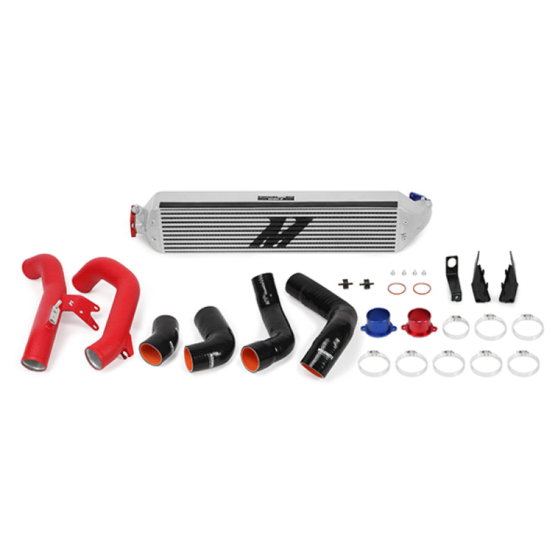 Mishimoto 2016+ Honda Civic 1.5T / 2017+ Honda Civic Si Silver Intercooler Kit w/Red Pipes - DTX Performance