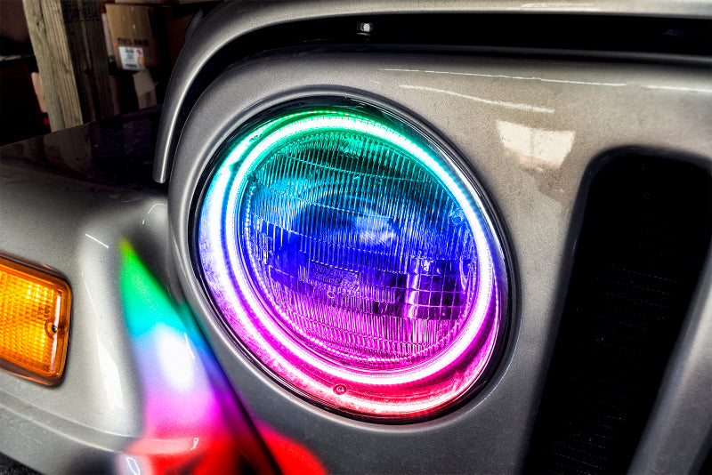 Oracle Jeep Wrangler TJ 97-06 LED Waterproof Halo Kit - ColorSHIFT w/ 2.0 Controller - DTX Performance