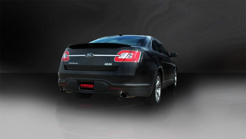 Corsa 10-13 Ford Taurus SHO 3.5L V6 Turbo Sport Cat-Back Exhaust w/ Dual 4in Black Tips - DTX Performance