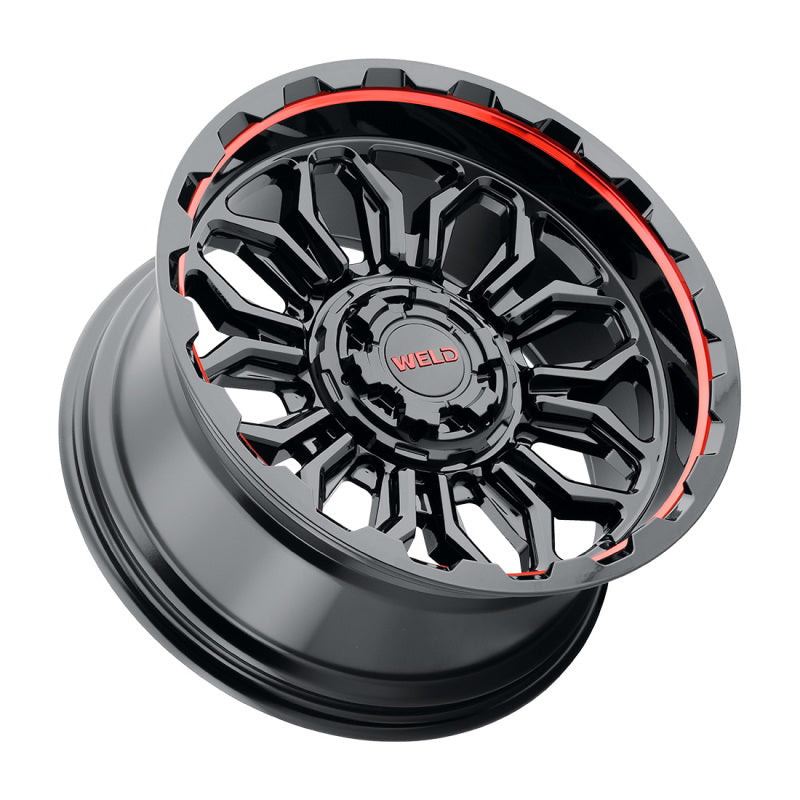 Weld Off-Road W140 20X12 Flare 6X135 6X139.7 ET-44 BS4.75 Gloss Black MIL Red 106.1 - DTX Performance