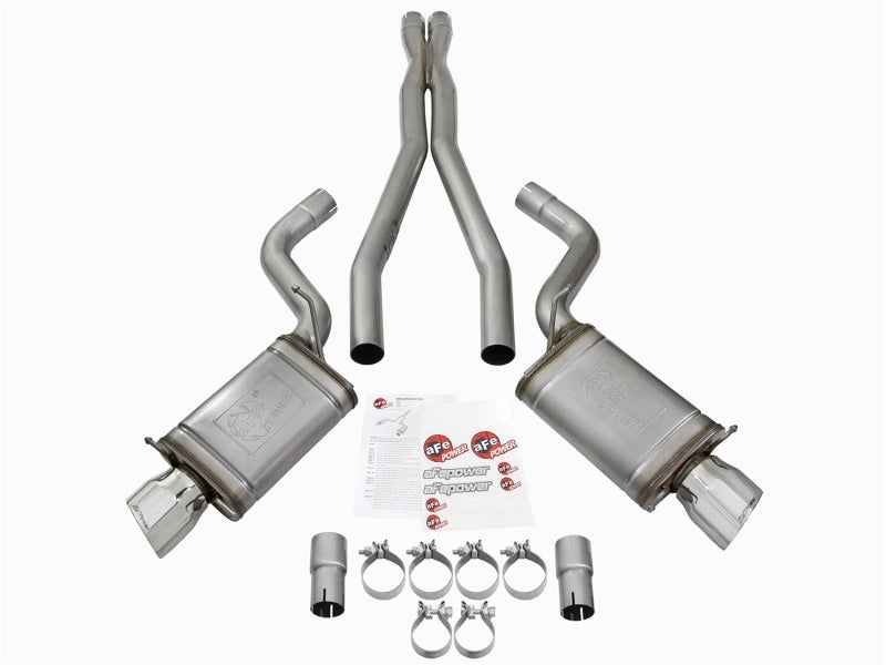 aFe Mach Force-Xp 3in CB Stainless Steel Dual Exhaust System w/Polished Tips 09-15 Cadillac CTS-V - DTX Performance