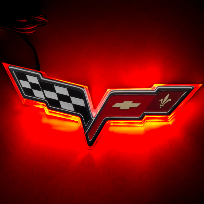 Oracle Chevrolet Corvette C6 Illuminated Emblem - Dual Intensity - Red - DTX Performance