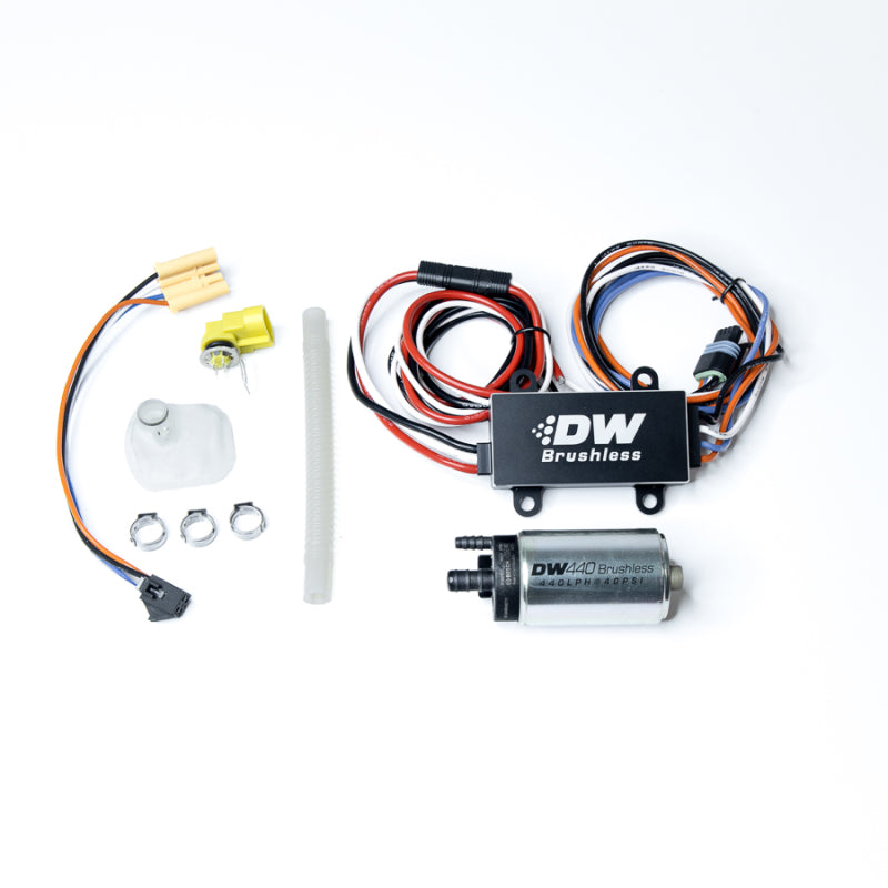 DeatschWerks 04-08 Mazda RX-8 440lph In-Tank Brushless Fuel Pump w/9-0904 Instl Kit/C102 Controller - DTX Performance