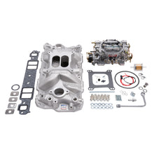 Load image into Gallery viewer, Edelbrock Manifold And Carb Kit Performer Eps Small Block Chevrolet 1957-1986 Natural Finish - DTX Performance