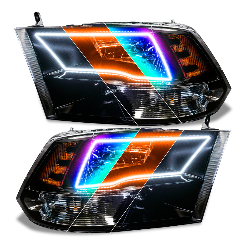 Oracle 09-18 Dodge Ram Switchback Quad Headlight Halo Kit - RGB+A ColorSHIFT+ w/ RF Controller - DTX Performance