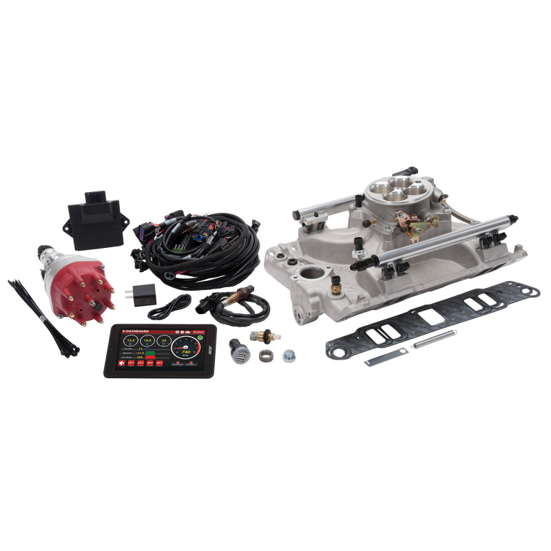 Edelbrock Pro Flo 4 Fuel Injection Kit Seq Port Pontiac 326-455 ci 550 Max HP 2 LbHr Injectors Satin - DTX Performance