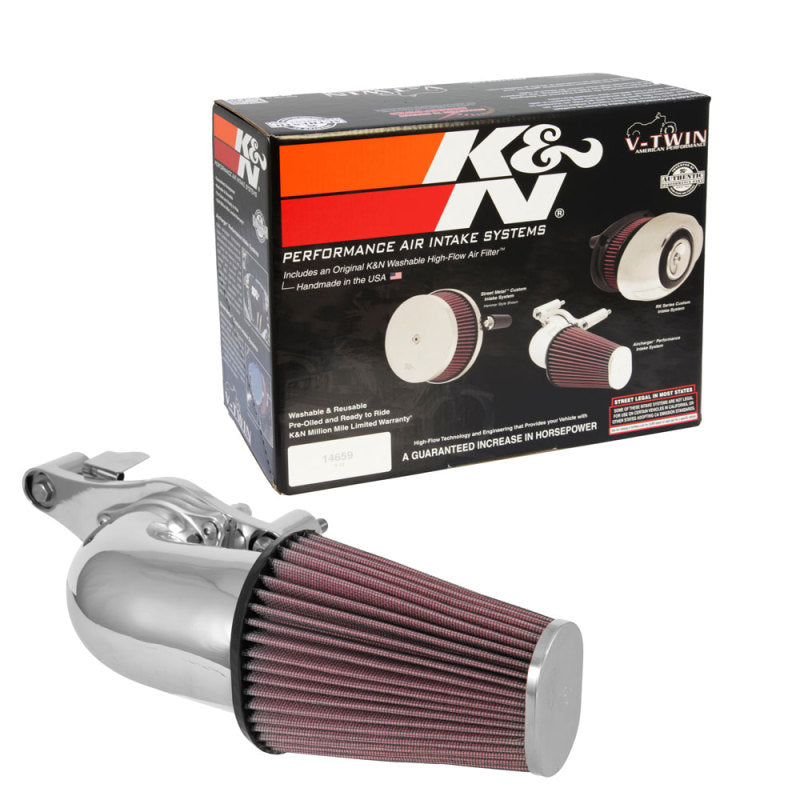 K&N 2017 Harley-Davidson H/D Touring Models Aircharger Performance Intake - Chrome - DTX Performance