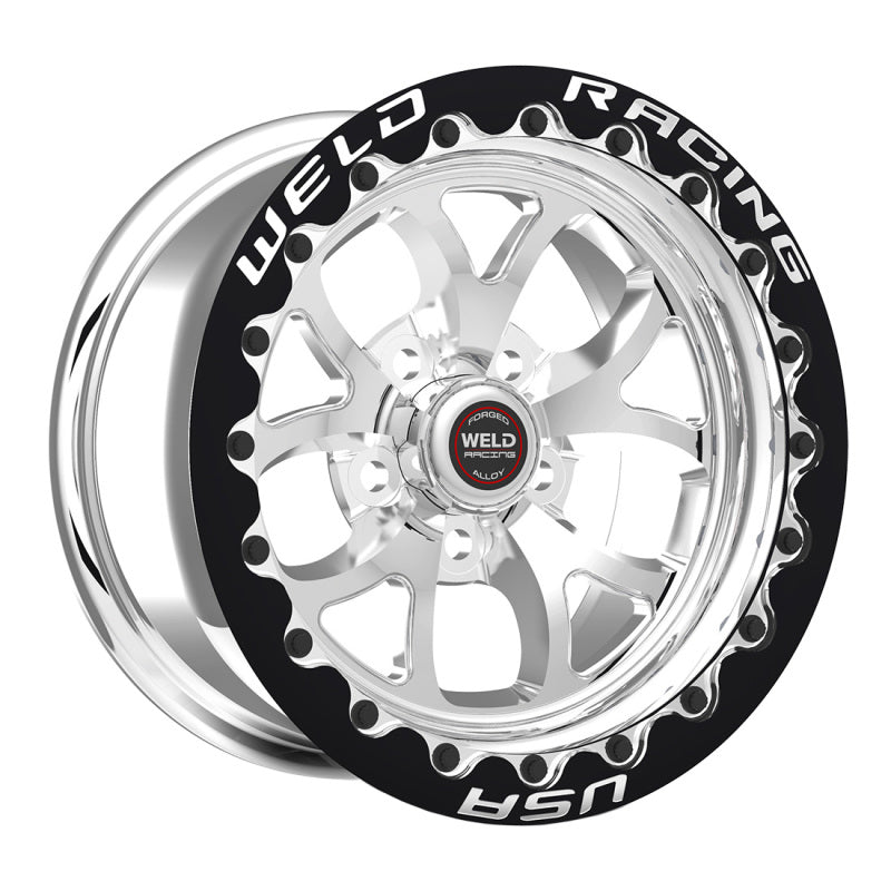 Weld S76 17x10 / 5x115 BP / 6.7 BS Polished Wheel (High Pad) - Black Single Beadlock - DTX Performance