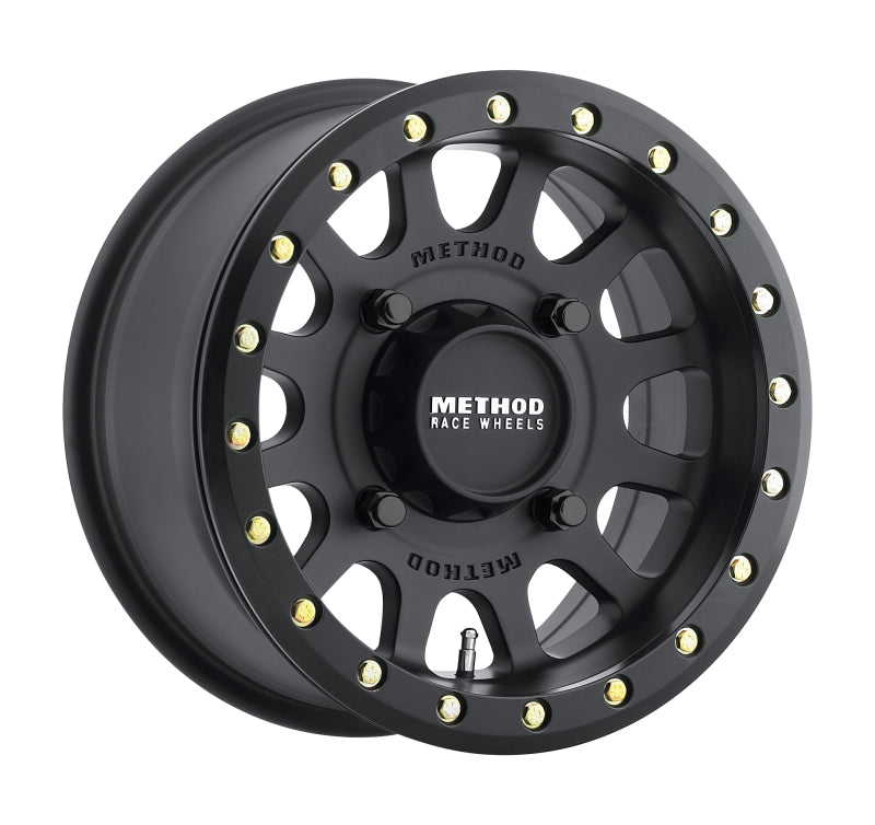 Method MR401 UTV Beadlock 14x7 / 4+3/13mm Offset / 4x156 / 132mm CB Matte Black Wheel - DTX Performance