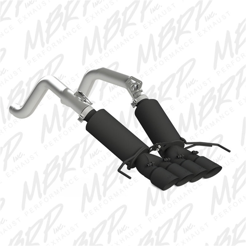 MBRP 14-19 Chevy Corvette V8 6.2L 3in Black Dual Cat Back w/ 4in Quad Dual Wall Tips - DTX Performance