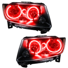 Load image into Gallery viewer, Oracle 11-13 Jeep Grand Cherokee Pre-Assembled Halo Headlights (Non HID) Chrome - Red - DTX Performance