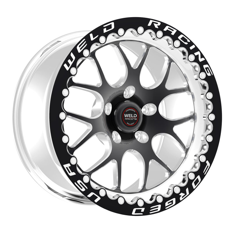 Weld S77 15x15.33 / 5x4.5 BP / 5.5in. BS Black Wheel (Medium Pad) - Black Single Beadlock - DTX Performance