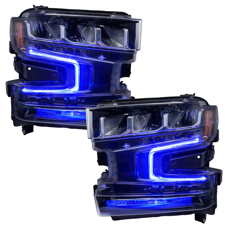 Oracle 19-21 Chevy Silverado 1500 RGB+W Headlight DRL Upgrade Kit - ColorSHIFT - DTX Performance