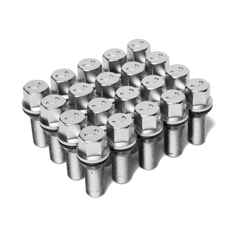 Vossen Lug Bolt - 14x1.25 - 40mm - 17mm Hex - Cone Seat - Silver (Set of 20) - DTX Performance