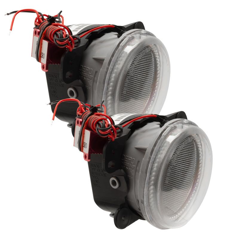 Oracle Lighting 10-15 Jeep Wrangler JK Pre-Assembled LED Halo Fog Lights -Red - DTX Performance