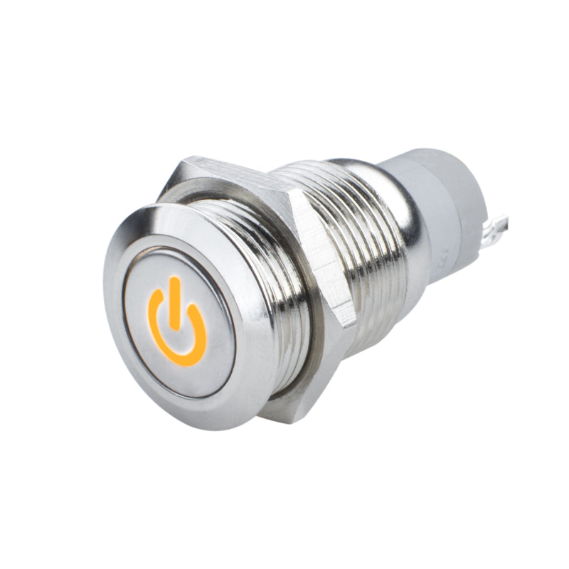 Oracle Pre-Wired Power Symbol Momentary Flush Mount LED Switch - Amber - DTX Performance