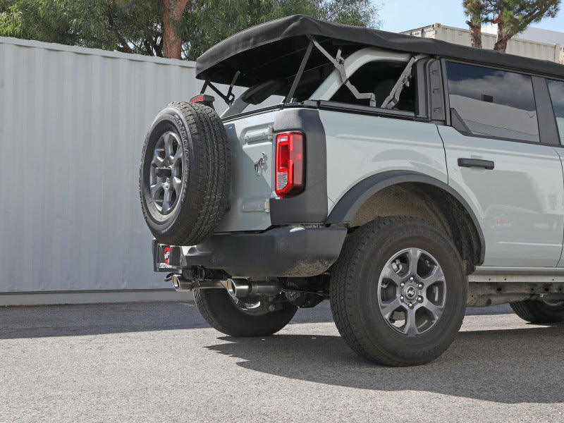 aFe Vulcan 3in 304 SS Axle-Back Exhaust 2021 Ford Bronco L4-2.3L (t)/V6-2.7L (tt) w/ Polished Tips - DTX Performance