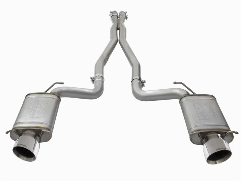 aFe Mach Force-Xp 3in CB Stainless Steel Dual Exhaust System w/Polished Tips 09-15 Cadillac CTS-V - DTX Performance